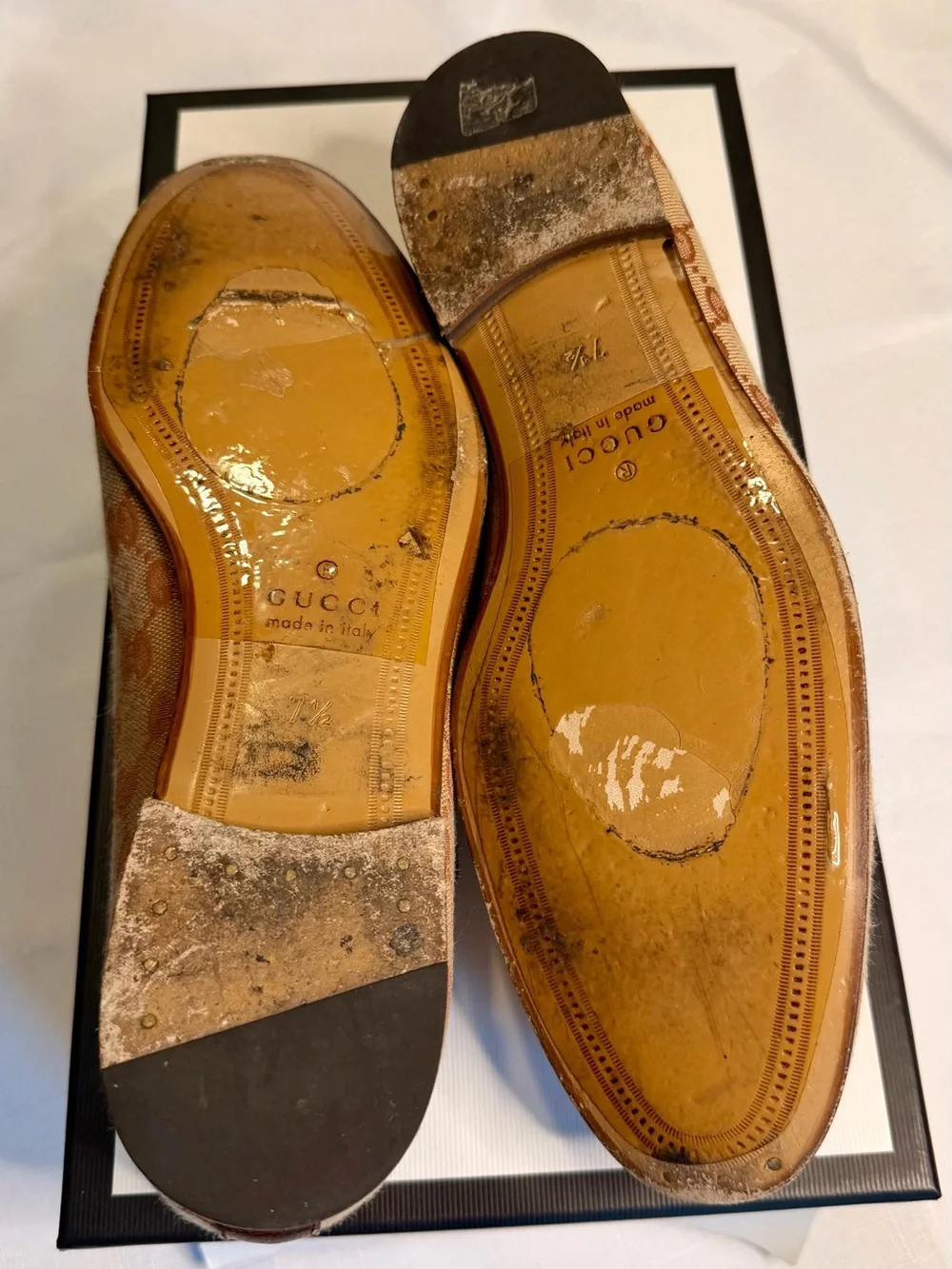 Gucci Beige/Brown GG Supreme Horsebit Loafers